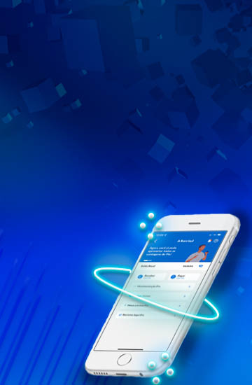Ilustração de um smartphone com a tela do app Banrisul Digital.