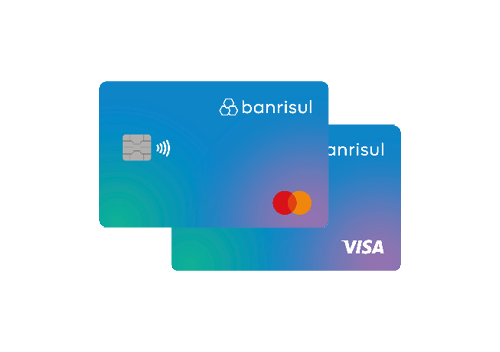 Ilustrao de outros cartes Banrisul Mastercard e Visa.