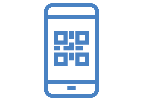 Ilustração de uma smartphone com um QR code na tela.